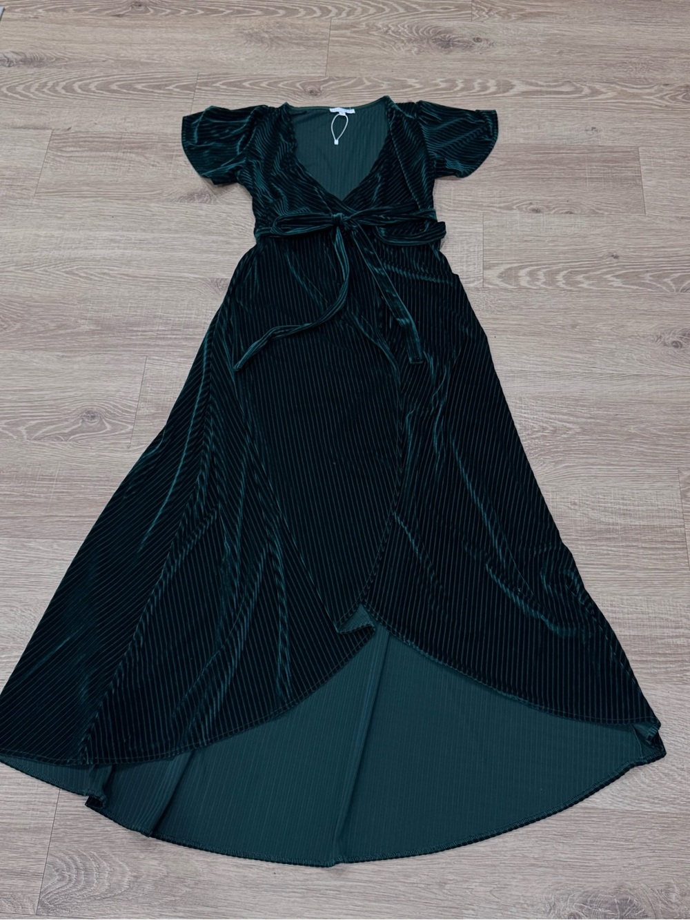 Baltic Born Emerald Green Velvet Wrap Maxi Dress S
